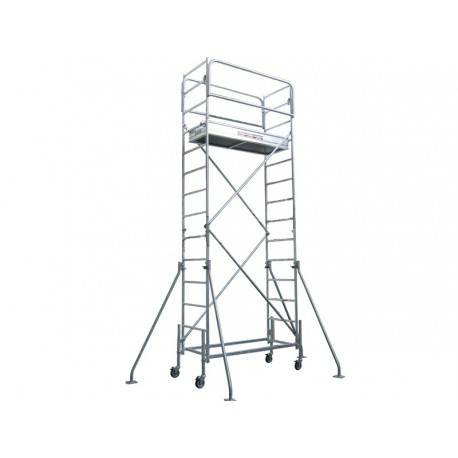 Location Échafaudage roulant en acier galvanisé de 3m à 9m - Travaux en auteur pour murs et plafonds - Livraison rapide avec INDIGO LOCATION