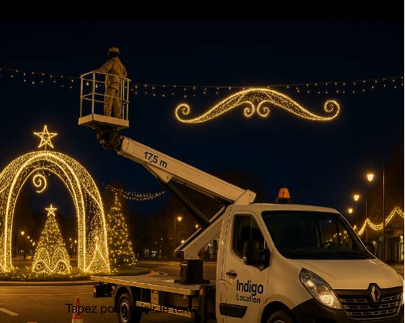Location camion nacelle 17m Cabriès illuminations Noël et éclairage fête de fin d'année - façades artisans entreprises pro PACA - disponibilité immédiate -  Offres de Noël limitée